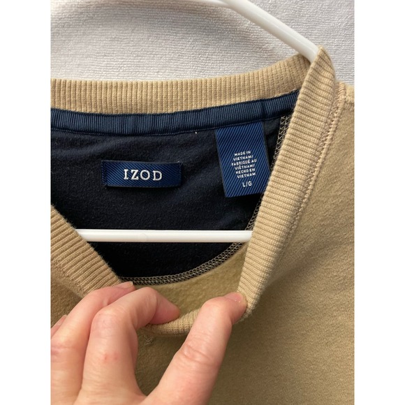 Izod camel color super soft men’s sweater lined size large - Picture 3 of 4
